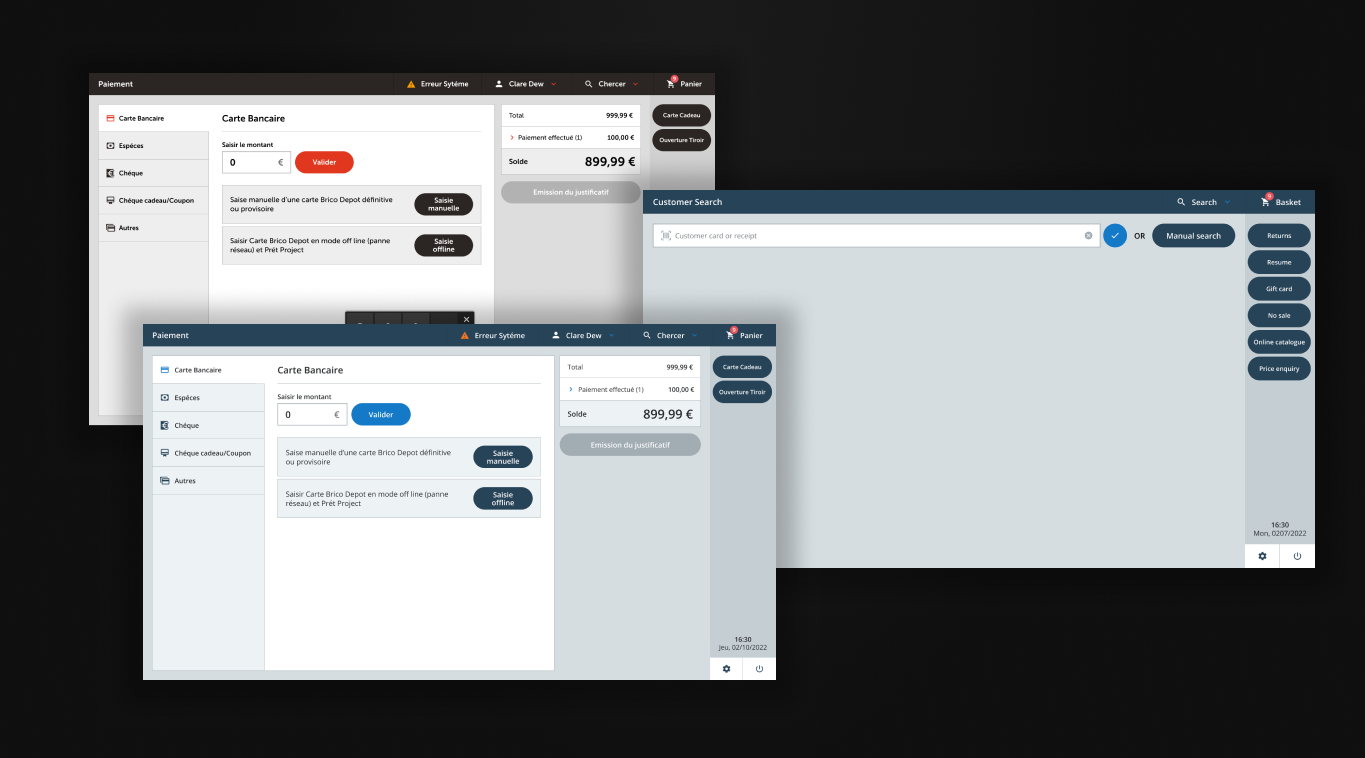 A screen showing a representations from various screens of the EPOS till solution